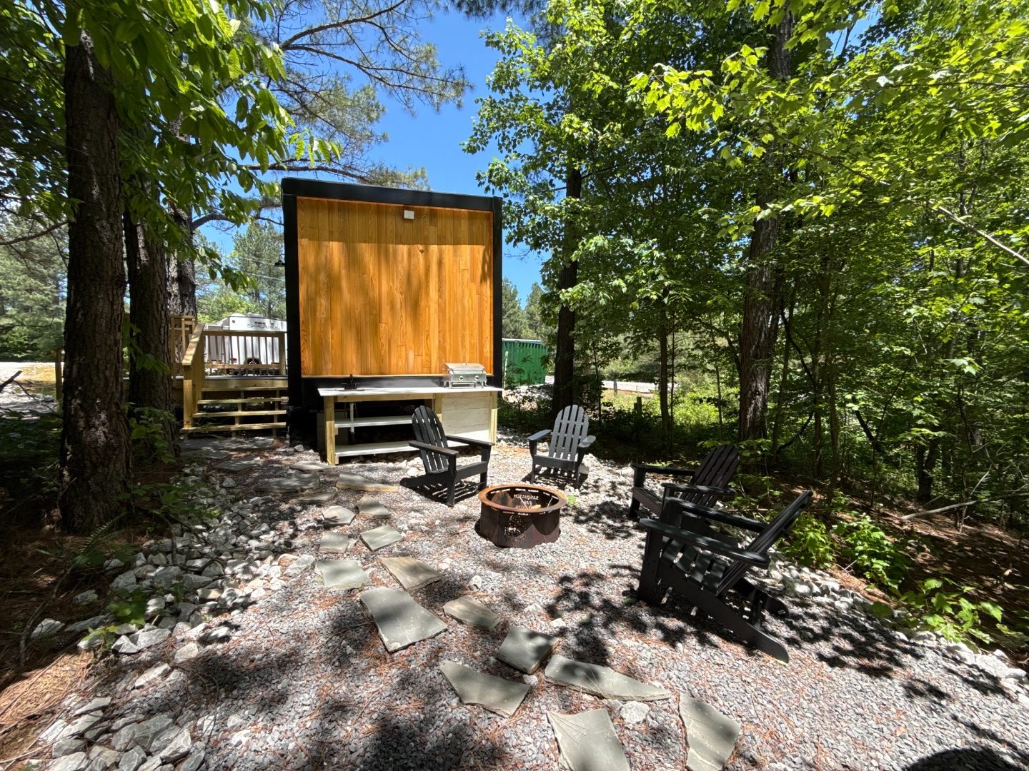 Exterior of the Spa King Cabin at Sasquatch Farm RV Park